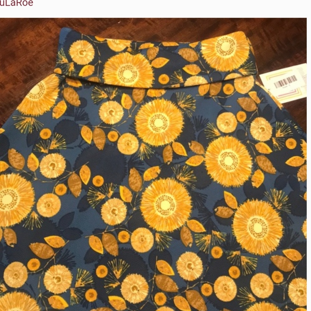 Sunflowers Azure Lularoe Skirt Medium - Picture 1 of 3